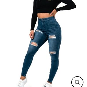 FitJeans V2 4 Hole Ripped High Waisted Jeans